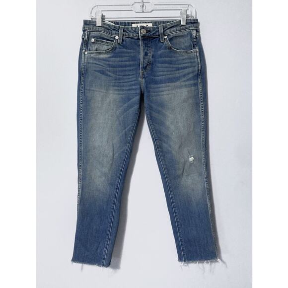 AMO Jeans Tomboy Sz 27 in Dive Bar Button Fly Fray Hem 27x25” - Picture 4 of 16